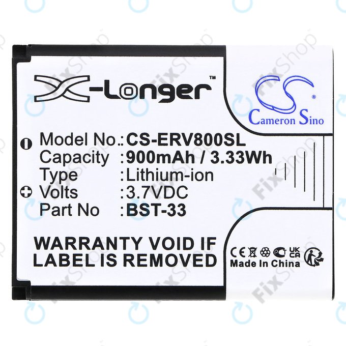 Batterie pour Sony Ericsson W595, K790i, K800i, W850i, W900i, W950i, 900mAh, Li-ion, 3.7V, BST-33, HQ