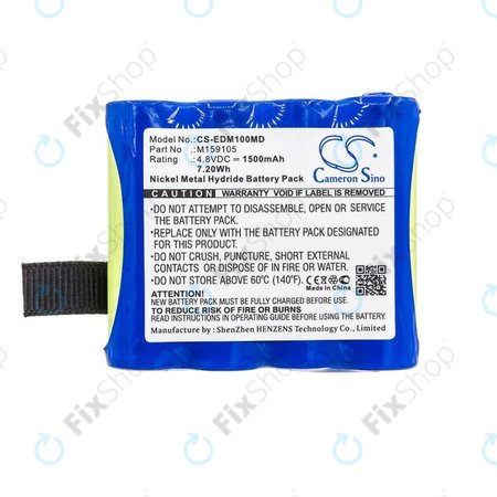 Batterie pour Edan Cs-01, Edan H100, Edan H100b, Edan H100n, 1500mAh, Ni-MH, 4.8V, 4XNR49AA1500P, HQ