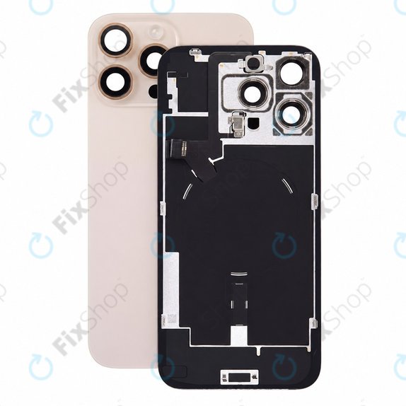 Verre de coque arrière pour iPhone 16 Pro Max, Desert Titanium, Pulled A