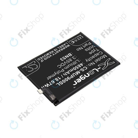 Batterie pour Xiaomi Redmi Note 9 Pro, 4850mAh, Li-Pol, 3.85 V, BN53, HQ