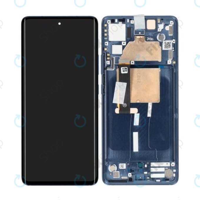 Motorola Edge 30 Fusion - Écran LCD + Ecran Tactile + Cadre (Neptune Blue) - 5D68C21190 Genuine Service Pack