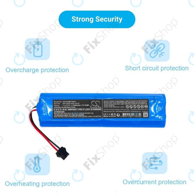 Xiaomi Roidmi EVE Plus, Viomi, Lydsto, Proscenic, Tefal - Batterie NR18650 M26-4S2P, SUN-INTE-181, H18650CH-4S2P Li-Ion 14.4V 5200mAh HQ