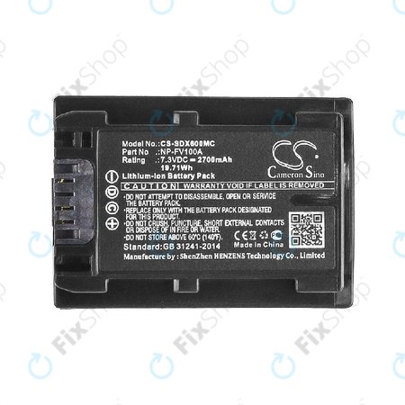 Batterie pour Sony FDR-AX, HDR-CX, HDR-CX HDR-PJ, NEX-VG30, 2700mAh, Li-Ion, 7.3V, NP-FV100A, HQ