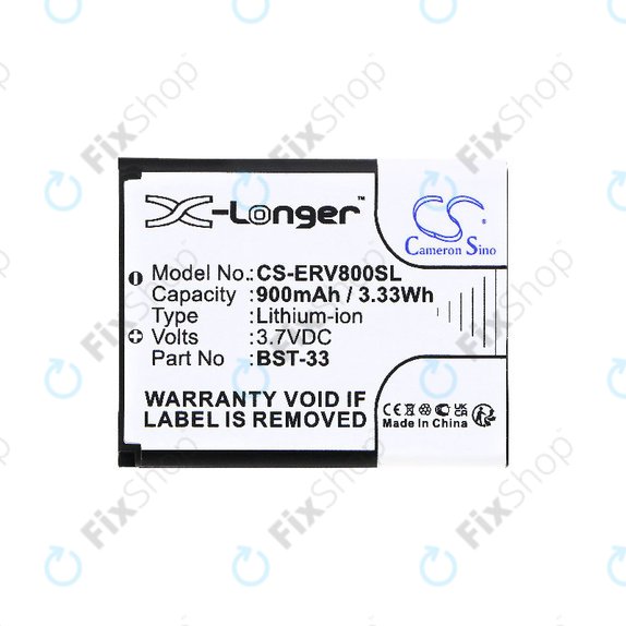 Batterie pour Sony Ericsson W595, K790i, K800i, W850i, W900i, W950i, 900mAh, Li-ion, 3.7V, BST-33, HQ