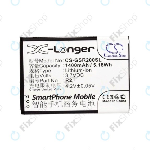 Batterie pour Gigabyte Gsmart Roma, R2, Li-ion, 3.7V, 1400mAh, HQ