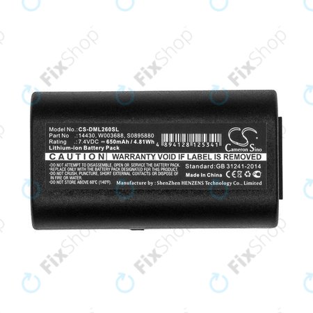 Batterie pour Dymo 260, 280, 650, 650mAh, Li-Ion, 7.4V, 14430, HQ