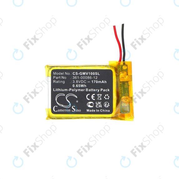 Batterie pour Garmin Femix 6s Pro, Venu, 170mAh, Li-Pol, 3.8V, 361-00086-12, HQ