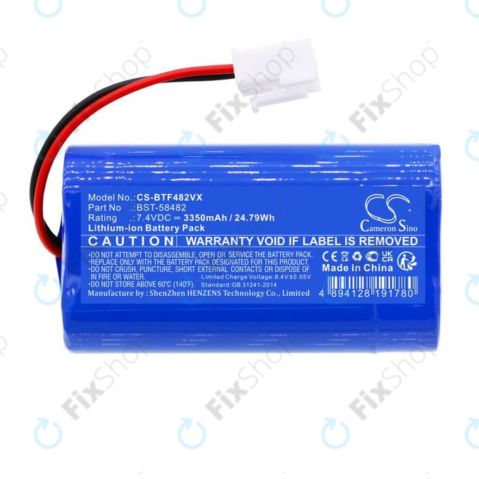 Batterie pour Bestway Aquatronix, Kokido Vektro Z200, 3350mAh, Li-Ion, 7.4V, BST-58482, HQ