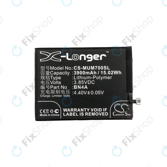 Batterie pour Xiaomi Redmi Note 7, 3900mAh, Li-Pol, 3.85 V, BN4A, HQ