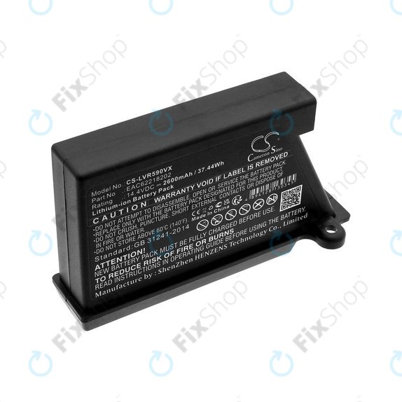 Batterie pour LG Hombot, LG VR, EAC62218202, Li-ion, 14.4V, 2600mAh, HQ