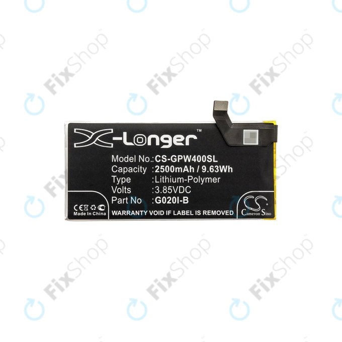 Batterie pour Google Pixel 4, 2500mAh, Li-Pol, 3.85 V, G020I-B, HQ