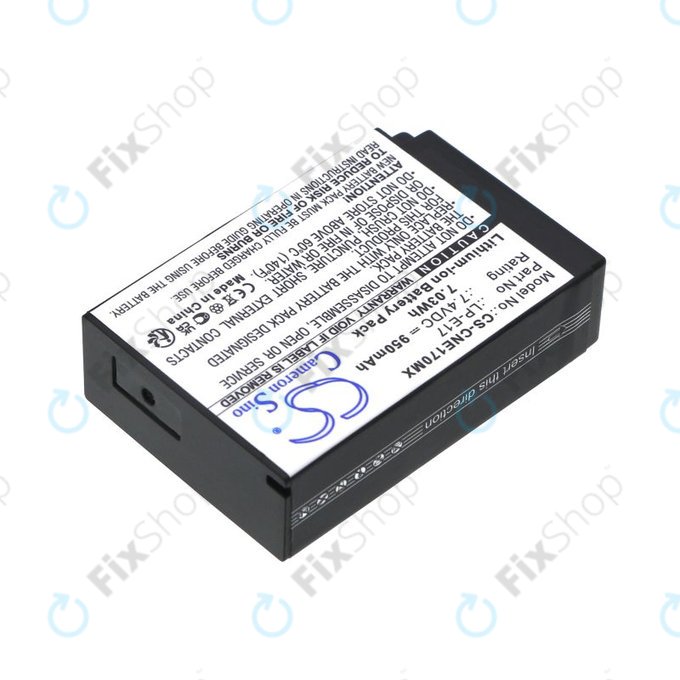 Batterie pour Canon EOS, 950mAh, Li-Ion, 7.4V, LP-E17, HQ