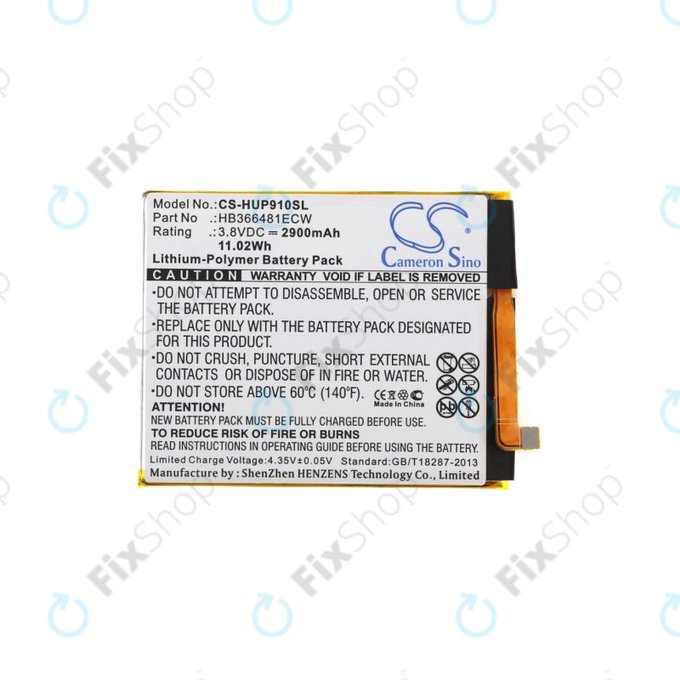 Huawei P9, P9 Lite, P10 Lite, P20 Lite, P Smart, Y6 (2018), Y6 Prime (2018), Y7 (2018), Y7 Prime (2018), Honor 7A, 8, 9 Lite - Batterie HB366481ECW 2900mAh HQ