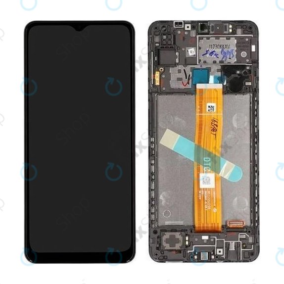 Samsung Galaxy A12 A127F, A032F - Écran LCD + Ecran Tactile + Cadre (Black) - GH82-26485A, GH82-26486A Genuine Service Pack