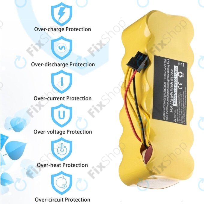 Ecovacs Deebot CR120, KK-8, X500 - Batterie LP43SC2000P Ni-MH 14.4V 3000mAh