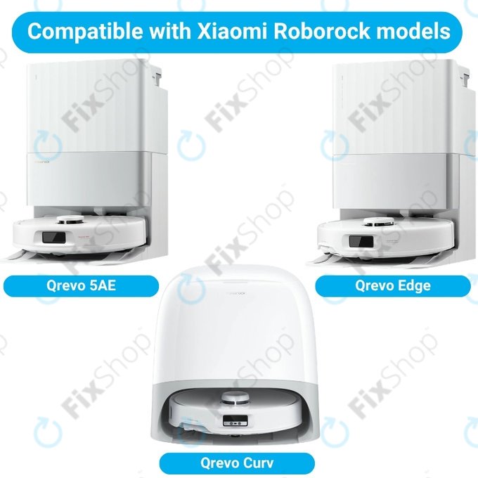 Kit de pièces de rechange pour Xiaomi Roborock Qrevo, Qrevo Curv, Qrevo Edge, Qrevo 5AE (2x Brosse principale, 4x Filtre, 4x Brosse latérale, 8x Chiffon de vadrouille, 4x Sac à poussière)