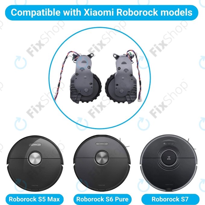 Xiaomi Roborock S5 Max, S6 Pure, S7 - Moteur des roues gauche et droite (Gris)