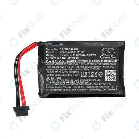 Batterie pour TomTom GO 5000, 5100, 6000, 6100, 6200, Pro 5250, 1100mAh, Li-Ion, 3.7V, VFAD, HQ