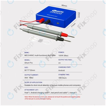 Mechanic iShort Pro - Détecteur de court-circuit multifonctionnel