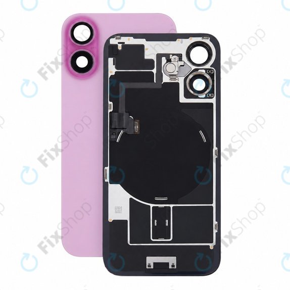 Verre de coque arrière pour iPhone 16, Pink, Pulled A