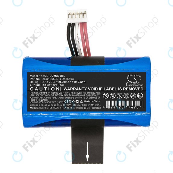 Batterie pour Ingenico Apos A8, 2600mAh, Li-Ion, 7.4V, LD18650D, HQ