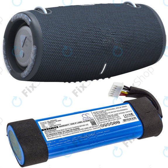 Batterie pour JBL Xtreme 3, 5200mAh, Li-Ion, 7.4V, GSP-2S2P-XT3A, HQ