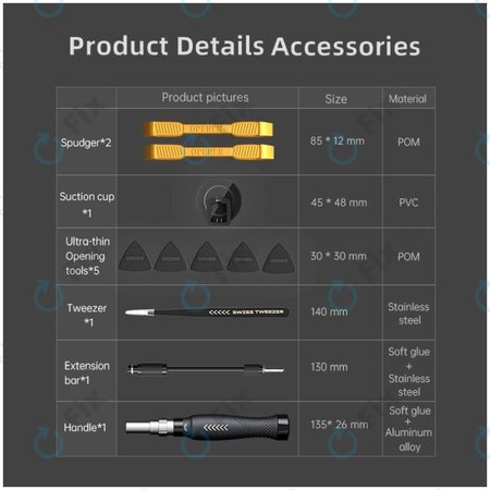 Jakemy JM-8183 - Jeu de tournevis de précision pour réparation de téléphones portables, tablettes et ordinateurs
