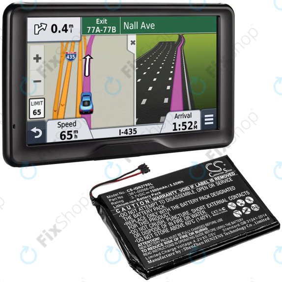 Batterie pour Garmin Nüvi 2757, 1500mAh, Li-Ion, 3.7V, 361-00066-00, HQ