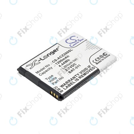 Batterie pour Acer Liquid Z200, BAT-311, Li-ion, 3.7V, 1200mAh, HQ