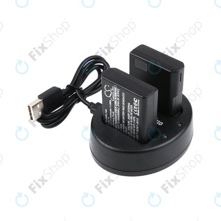 2 batteries avec chargeur pourNikon Coolpix P7000, P7700, D3100, D3200, D5100, 1030mAh, Li-Ion, 7.4V, EN-EL14, HQ