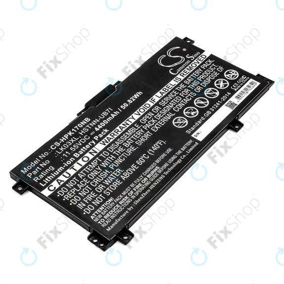 Batterie pour HP Pavilion X360 15-CR0001NM, 4400mAh, Li-Ion, 11.55V, LK03XL, HQ