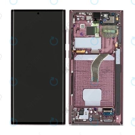 Samsung Galaxy S22 Ultra S908B - Écran LCD + Écran Tactile + Cadre (Bourgogne) - GH82-27488B, GH82-27489B Genuine Service Pack