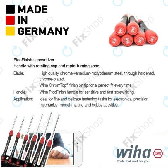 Wiha PicoFinish® 260P - Tournevis de précision - Fente 1,0 mm