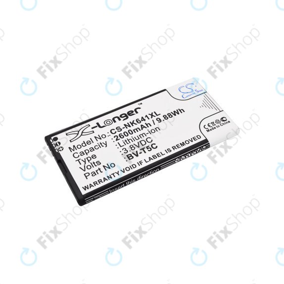 Batterie pour Microsoft Lumia 640, 2600mAh, Li-Ion, 3.8 V, BV-T5C, HQ