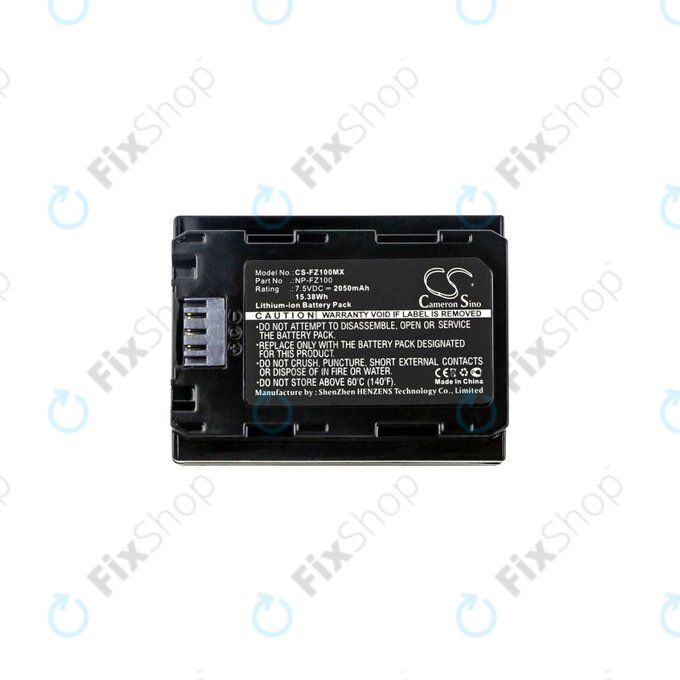 Sony Alpha A7, Alpha A9, série ILCE - Batterie NP-FZ100 Li-Ion 2050mAh HQ