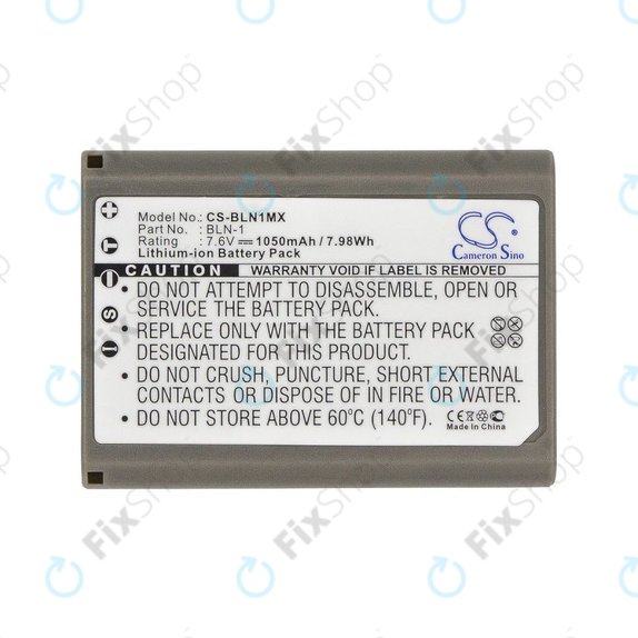 Batterie pour Olympus E-M5, 1050mAh, Li-Ion, 7.6V, BLN-1, HQ
