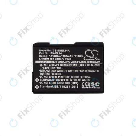 Nikon Coolpix séries D, séries P - Batterie EN-EL14 Li-Ion 1030mAh HQ