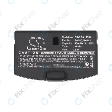 Batterie pour Sennheiser, 60mAh, Ni-MH, 2.4V, BA150, HQ
