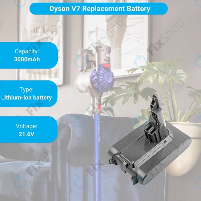 Dyson V7 - Batterie 968670-02, 968670-03 Li-Ion 21.6V 4000mAh