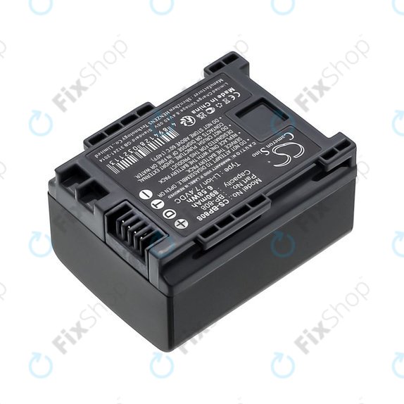 Batterie pour Canon FS10, FS11, FS100, 890mAh, Li-Ion, 7.4V, BP-808, HQ