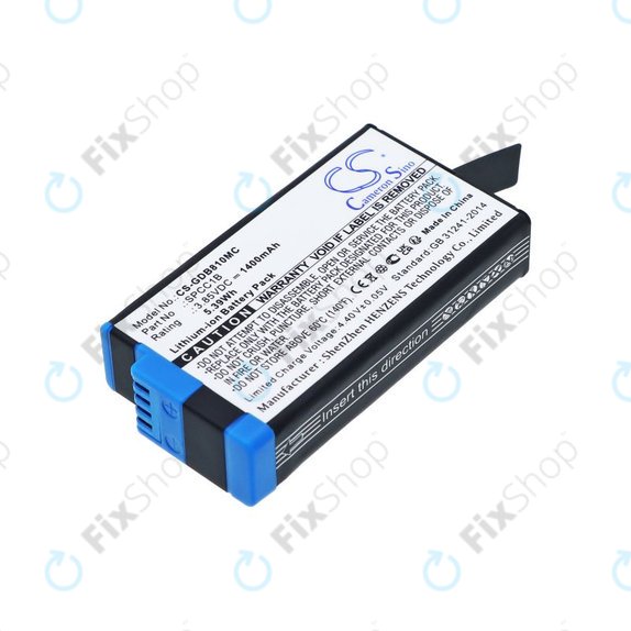 Batterie pour GoPro Max, Max 360, Acbat-001, 1400mAh, Li-Ion, 3.85V, SPCC1B, HQ