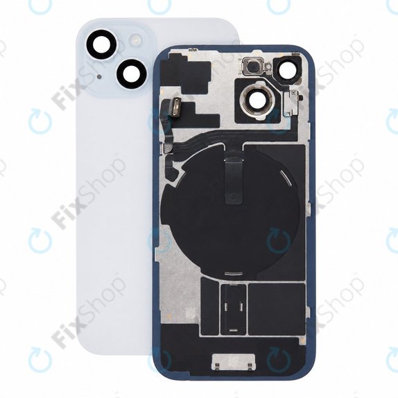Verre de coque arrière pour iPhone 15, Blue, Pulled A