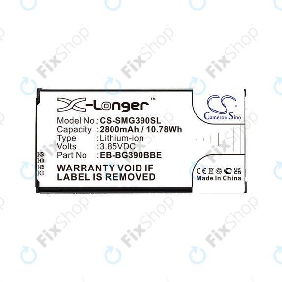 Batterie pour Samsung Galaxy Xcover 4, 4S, 2800mAh, Li-Ion, 3.85V, EB-BG390BBE, HQ