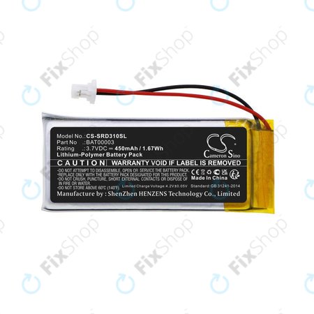 Batterie pour Cardo Q1, Q3, 450mAh, Li-Pol, 3.7V, BAT00003, HQ