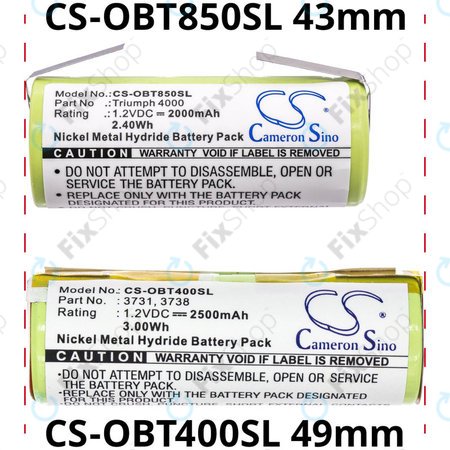 Batterie pour Oral-B Triumph 4000, 2000mAh, Ni-MH, 1.2V, 3761, HQ