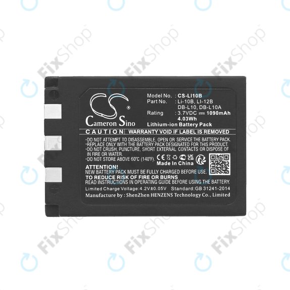 Batterie pour Olympus C-765 Zoom, Camedia X-3, 1090mAh, Li-Ion, 3.7V, Li-10B, HQ