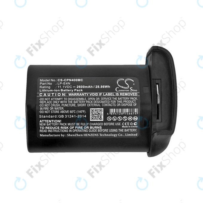 Batterie pour Canon 1D Mark 3, EOS-1D MarkIII, Mr-14ex, 2600mAh, Li-Ion, 11.1V, LP-E4N, HQ