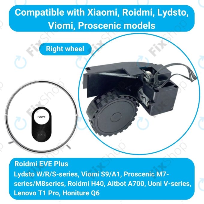 Roidmi EVE Plus - Roue avec moteur (droite) (Noir)