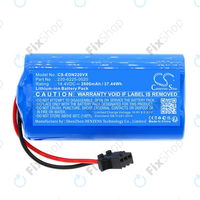 Batterie pour Lenovo, Neebo, Prixton, Ecovacs, Ultenic, 2600mAh, Li-Ion, 14.4V, 220-6225-0020, HQ