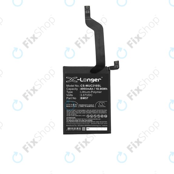 Xiaomi Redmi Note 10 Pro M2101K6G M2101K6R - Batterie BM57 4850mAh HQ